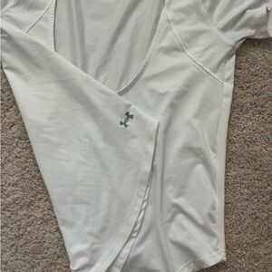 White Open Back Under Armour Workout Top
